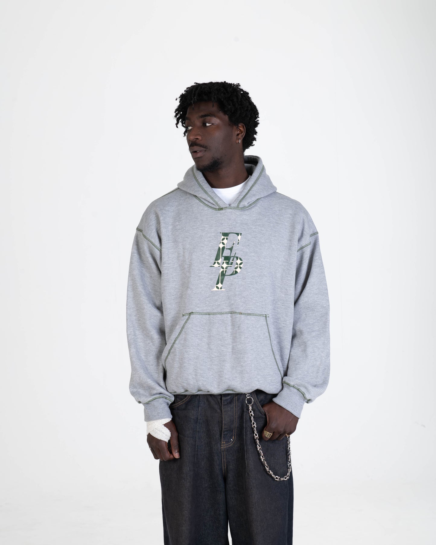GREY PERFECT WORLD HOODIE